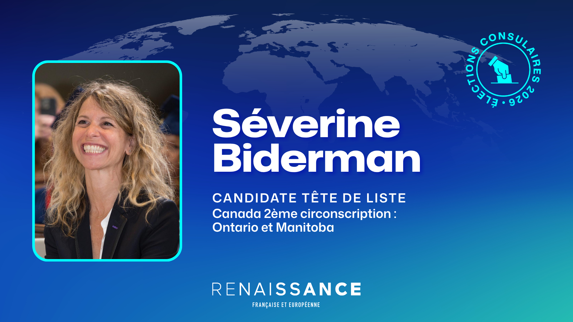 Vos candidats : Séverine Biderman, candidate à Toronto