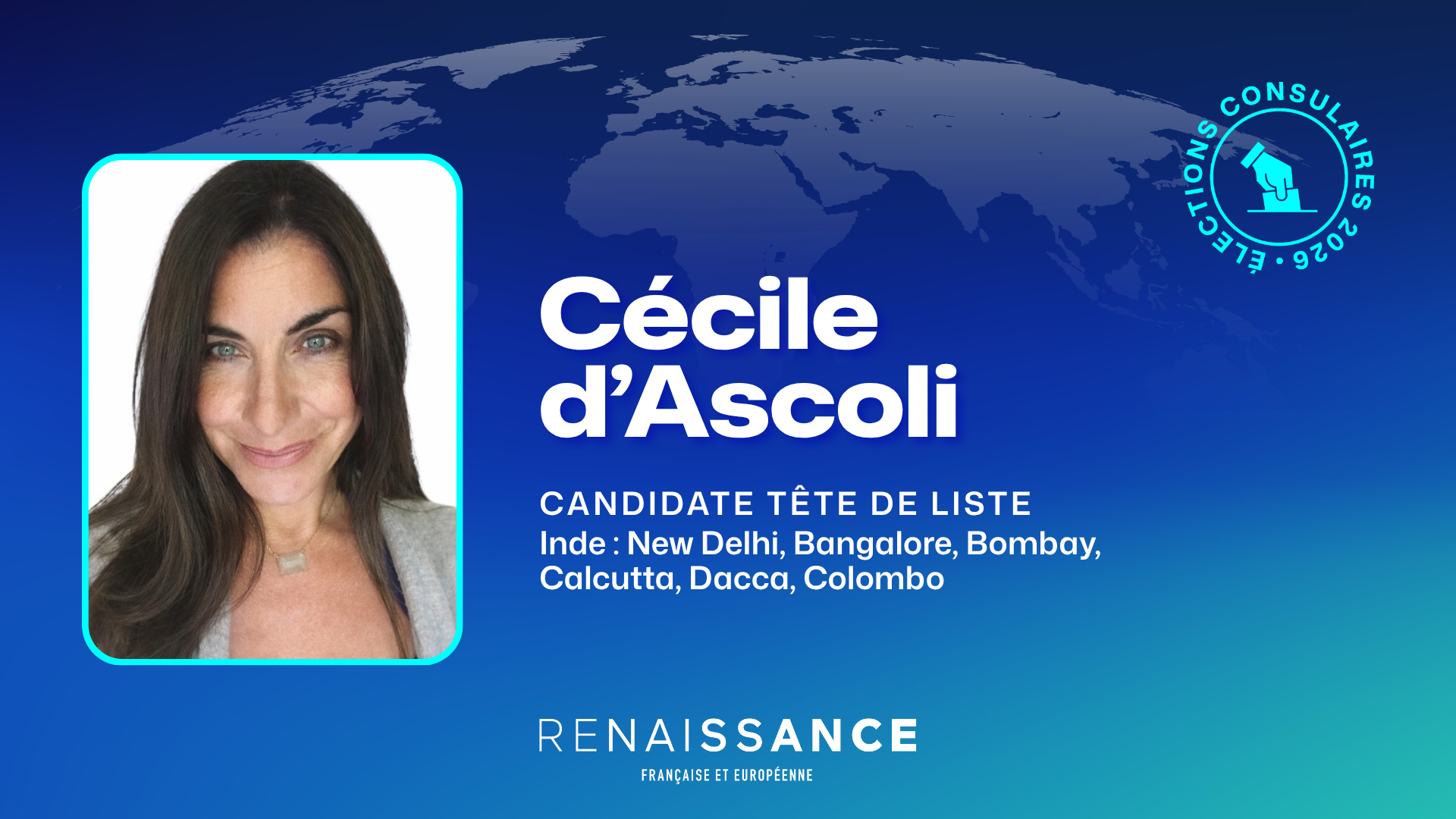 Vos candidats : Cécile d’Ascoli, candidate en Inde