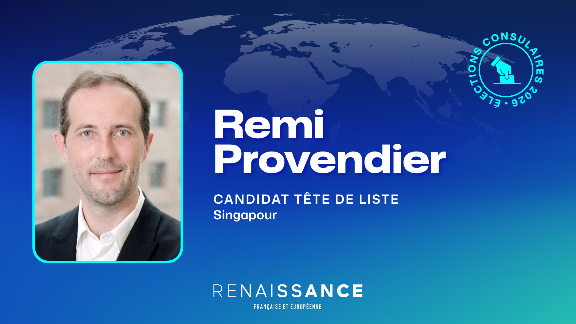 Vos candidats : Remi Provendier, candidat à Singapour